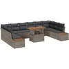 Sodo Sofų Rinkinys 11 vnt. Pilka Poli ratanas