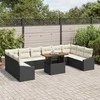Sodo Sofų Rinkinys su saugykla 11 pcs Juoda Poli ratanas