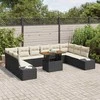 Sodo Sofų Rinkinys su saugykla 11 pcs Juoda Poli ratanas