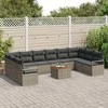 Lauko baldų komplektas Sodo Sofų Rinkinys su saugykla 11 pcs Pilka poliratanas