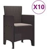 Sodo valgomojo komplektas 11 pcs Ruda ir Taupe Poli ratanas