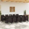 Sodo valgomojo komplektas 11 pcs Ruda ir Šviesiai pilka