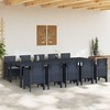 Sodo valgomojo komplektas 11 vnt. Antracitas ir Šviesiai pilka