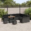 Lauko baldų komplektas Sodo Sofų Rinkinys su pagalve 12 pcs Juoda poliratanas