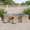 Lauko baldų komplektas Sodo Sofų Rinkinys 12 pcs Smėlio poliratanas