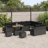 Lauko baldų komplektas Sodo Sofų Rinkinys 12 pcs Juoda poliratanas