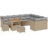 Sofa Sodo Sofų Rinkinys 12 pcs smėlio ir šviesiai pilkos spalvos