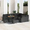Lauko baldų komplektas Sodo Sofų Rinkinys 12 pcs Juoda poliratanas