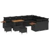 Sodo Sofų Rinkinys su pagalve 12 pcs Juoda