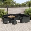 Sodo Sofų Rinkinys su pagalve su saugykla 12 pcs Juoda