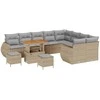 Lauko baldų komplektas Sodo Sofų Rinkinys 12 pcs Smėlio poliratanas