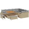 Sodo Sofų Rinkinys 12 pcs Bežinė ir šviesiai pilka Poli ratanas