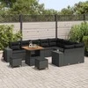 Lauko baldų komplektas Sodo Sofų Rinkinys su pagalve 12 pcs Juoda poliratanas
