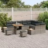 Lauko baldų komplektas Sodo Sofų Rinkinys 12 pcs Pilka poliratanas