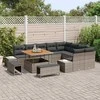 Sodo Sofų Rinkinys su pagalve 12 pcs Pilka Poli ratanas