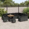 Sodo Sofų Rinkinys su pagalve su saugykla 12 pcs Juoda