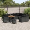 Lauko baldų komplektas Sodo Sofų Rinkinys su pagalve 12 pcs Juoda poliratanas