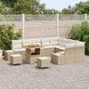 Sodo Sofų Rinkinys su pagalve 12 pcs Smėlio Poli ratanas