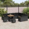 Lauko baldų komplektas Sodo Sofų Rinkinys 12 pcs Juoda poliratanas