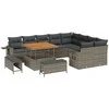 Lauko baldų komplektas Sodo Sofų Rinkinys 12 pcs Pilka poliratanas