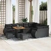 Lauko baldų komplektas Sodo Sofų Rinkinys 12 pcs Juoda poliratanas