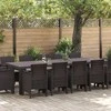 Lauko baldų komplektas Sodo valgomojo komplektas 13 pcs Ruda ir Taupe Poli ratanas