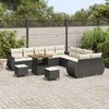 Lauko baldų komplektas Sodo Sofų Rinkinys 13 pcs Juoda poliratanas
