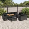 Lauko baldų komplektas Sodo Sofų Rinkinys su pagalve 13 pcs Juoda poliratanas