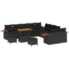 Sodo Sofų Rinkinys su pagalve 13 pcs Juoda
