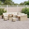 Sodo Sofų Rinkinys su pagalve 13 pcs Bežinė ir kreminė