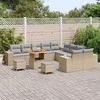 Sodo Sofų Rinkinys 13 pcs Bežinė ir šviesiai pilka poliratanas