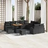 Sodo Sofų Rinkinys su pagalve su saugykla 13 pcs Juoda