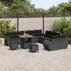 Sodo Sofų Rinkinys su pagalve su saugykla 13 pcs Juoda