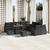 Sodo Sofų Rinkinys su pagalve su saugykla 13 pcs Juoda