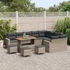 Lauko baldų komplektas Sodo Sofų Rinkinys 13 pcs Pilka poliratanas