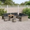 Sodo Sofų Rinkinys su pagalve su saugykla 13 pcs Pilka