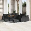 Sodo Sofų Rinkinys su pagalve su saugykla 13 pcs Juoda