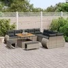 Lauko baldų komplektas Sodo Sofų Rinkinys 13 pcs Pilka poliratanas