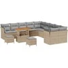 Lauko baldų komplektas Sodo Sofų Rinkinys 13 pcs Smėlio poliratanas