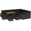 Lauko baldų komplektas Sodo Sofų Rinkinys 13 pcs Juoda poliratanas