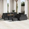 Lauko baldų komplektas Sodo Sofų Rinkinys 13 pcs Juoda poliratanas
