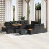 Lauko baldų komplektas Sodo Sofų Rinkinys 13 pcs Juoda poliratanas