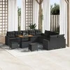 Lauko baldų komplektas Sodo Sofų Rinkinys 13 pcs Juoda poliratanas