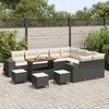 Sofa Sodo Sofų Rinkinys su pagalve 13 pcs Juoda ir kreminė
