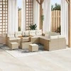Sofa Sodo Sofų Rinkinys su pagalve 13 pcs Smėlio poliratanas