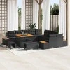 Lauko baldų komplektas Sodo Sofų Rinkinys 13 pcs Juoda poliratanas