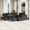 Lauko baldų komplektas Sodo Sofų Rinkinys 13 pcs Juoda poliratanas