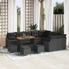 Sodo Sofų Rinkinys su pagalve 13 pcs Juoda Poli ratanas