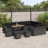 Lauko baldų komplektas Sodo Sofų Rinkinys 13 pcs Juoda poliratanas