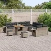 Lauko baldų komplektas Sodo Sofų Rinkinys su pagalve 13 pcs Pilka poliratanas
